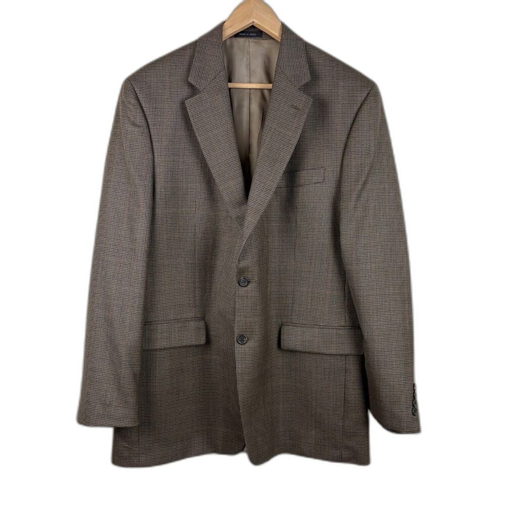 LAUREN Ralph Lauren Houndstooth Wool Sport Coat Blazer Mens Size 42L Business
